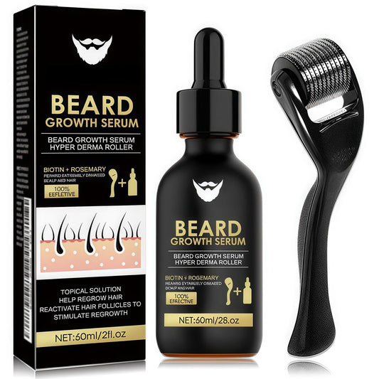 Coloroom Beard Growth Kit With Roller & Mild Essential Oil - Rapid Beard Growth & Thickening - Beards Grooming Kit For Men - Gifts For Dad