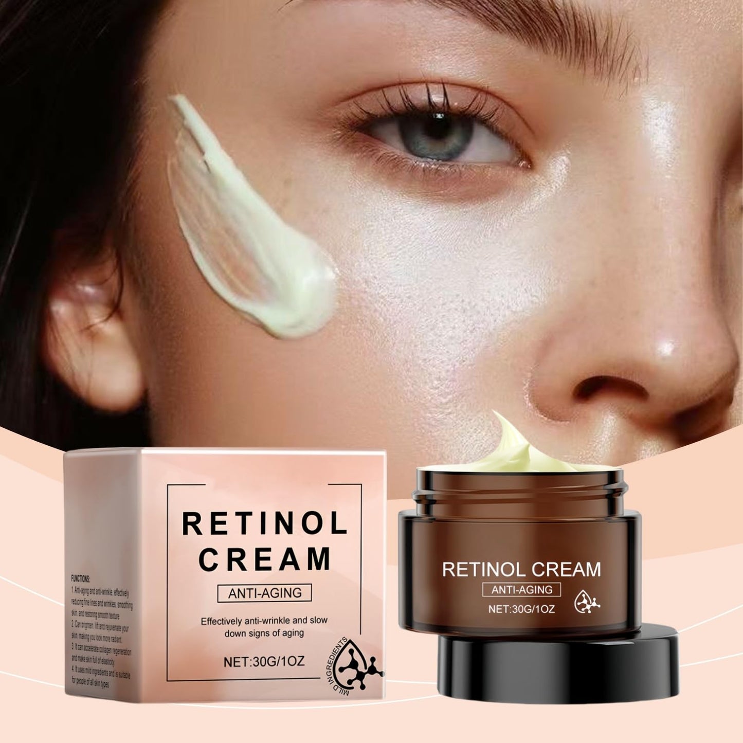 Fankayi Retinol Night Cream with Hyaluronic Acid & Collagen,Hydrating Face Moisturiser for Improved Skin Texture,Skin Tightening Face Cream for Women & Men,Deep Wrinkle Filler,Night Moisturiser,Face Cream