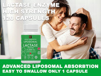 MetaSuperfoods Liposomal Lactase Enzyme 15000FCC | 120 High Strength Lactase Capsules | Enzyme Tablets | Lactose Digestion | Digestive Enzyme Food Supplement