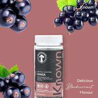 Chaga 1000mg Mushroom Gummies by Known Nutrition | Natural Antioxidant Support for Immune System | Delicious Natural Blackcurrant Flavour | 60 Two-a-Day Vegan Gummies (One Month’s Supply)