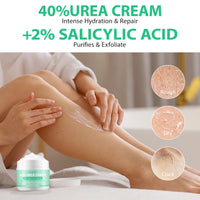 Generic 40% Urea Cream Plus 2% Salicylic Acid - Hyaluronic Acid,Tea Tree,and Aloe Vera Foot Cream Deep Moisturizes Urea Cream for Foot and Hand Maximum Strength - Callus Remover for Cracked Feet, Heels