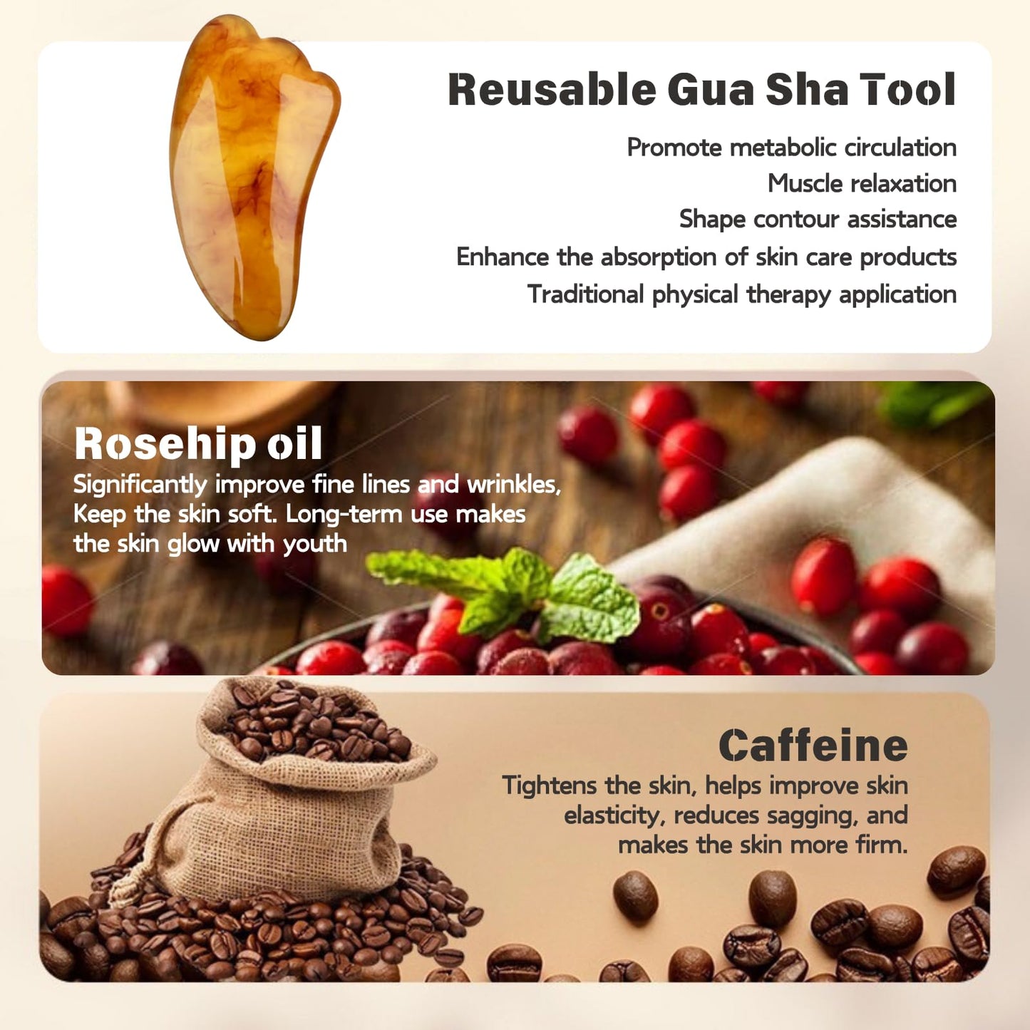 IZBEAUVO Glow Remedy Oil Skin Tightening and Lifts Sagging Skin - Magic Oil for Sagging Skin with Gua Sha Tool - Hydrating Tightening Luxury Lotion for Everyone After Shower with Caffeine & Rosehip