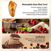 IZBEAUVO Glow Remedy Oil Skin Tightening and Lifts Sagging Skin - Magic Oil for Sagging Skin with Gua Sha Tool - Hydrating Tightening Luxury Lotion for Everyone After Shower with Caffeine & Rosehip