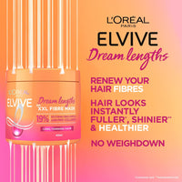 L'Oréal Paris Elvive XXL Fibre Mask for Long, Damaged, Thinning Hair, Restorative Treatment with Pro-Collagen, Dream Lengths, 400 ml