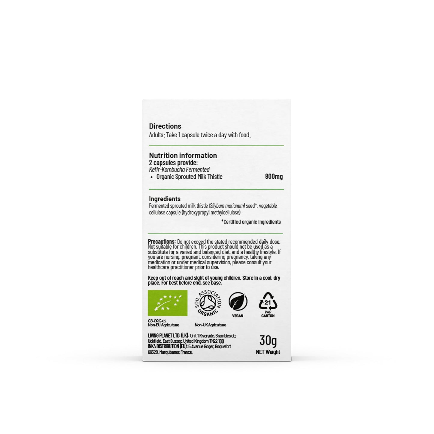 Living Nutrition Organic Fermented Sprouted Milk Thistle