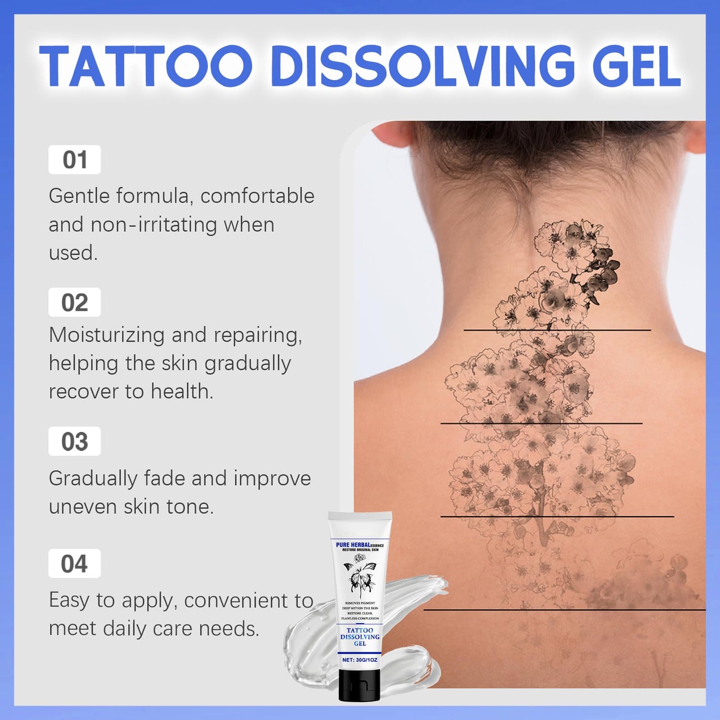 Tattoo Cleaning Cream, Fast and Effective—TATTOO Cleaning Cream, Removes Skin Pigmentation, Painless Tattoo Removal, Fast Absorption, No Scars (1PC)