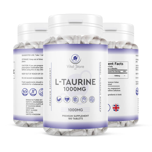 Generic L-Taurine 1000mg Vegan Tablets - 6 Months Supply - Vegan Taurine Supplement
