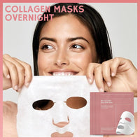 MINSHZEE Collagen Anti-Wrinkle Moisturising Face Mask, Korean Overnight Treatment, Pore Shrinking, 4 Pack