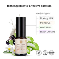 Bioterra Organic Lifting Eye Cream, Natural Ingredients with Donkey Milk and Black Currant, Anti-Aging, Nourishes & Reduces Wrinkles, 15 ml