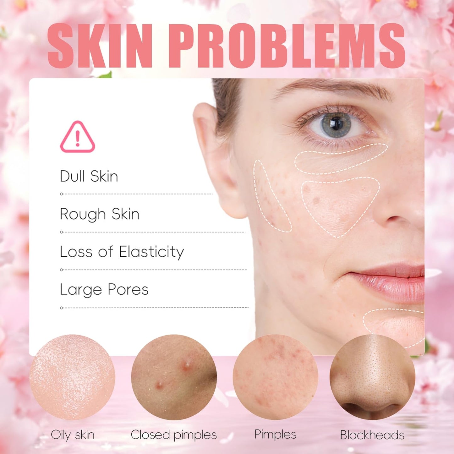 Sakura Skin Care Sets & Kits - Christmas Skincare Set for Teenage Girls Gifts - Sakura Pamper Gifts for Women - Facial Kit with Cleanser, Serum, Cream, Lip Mask, Mud Mask, Sunscreen