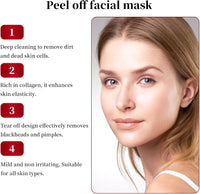 Real Collagen Fit Peel Off Facial Mask Restore Skin Elasticity,Collagen Night Wrapping Mask,Collagen Wrapping Mask,Hydrolyzed Collagen Perfect for Dry & Dehydrated Skin (2Pcs)