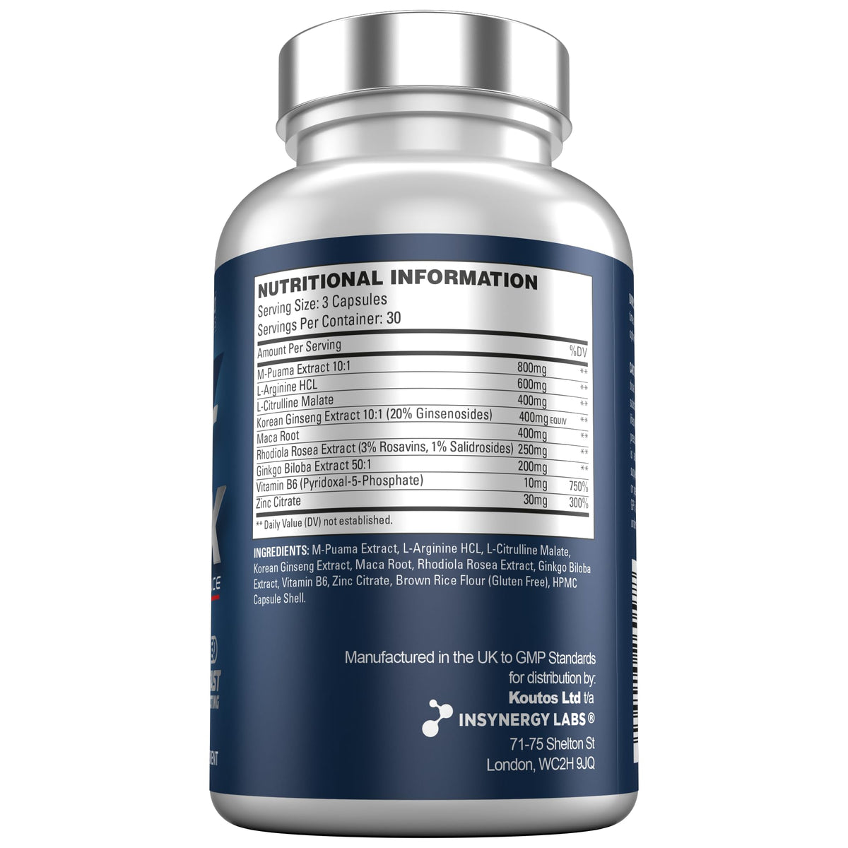 Insynergy Labs VigorMax Male Performance Supplement Extra Strong Fast Effect for Men - Energy, Stamina, 90 Ginseng Tablets