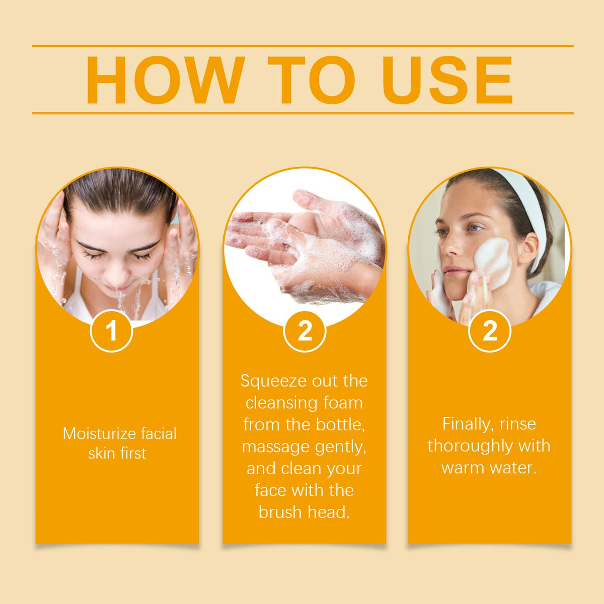 AuraAnge Turmeric Face Wash with Brush - Foaming Facial Cleanser for Women, Improves Blemishes, Zits, & Evens Skin Tone, Gentle Hydrating Cleanser