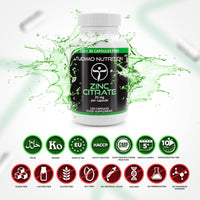 Zinc Citrate 25mg Capsules - 150 pcs (5 Month Supply) of Rapidly Disintegrating Capsules, Each with 25 mg of Premium Quality Zinc Powder