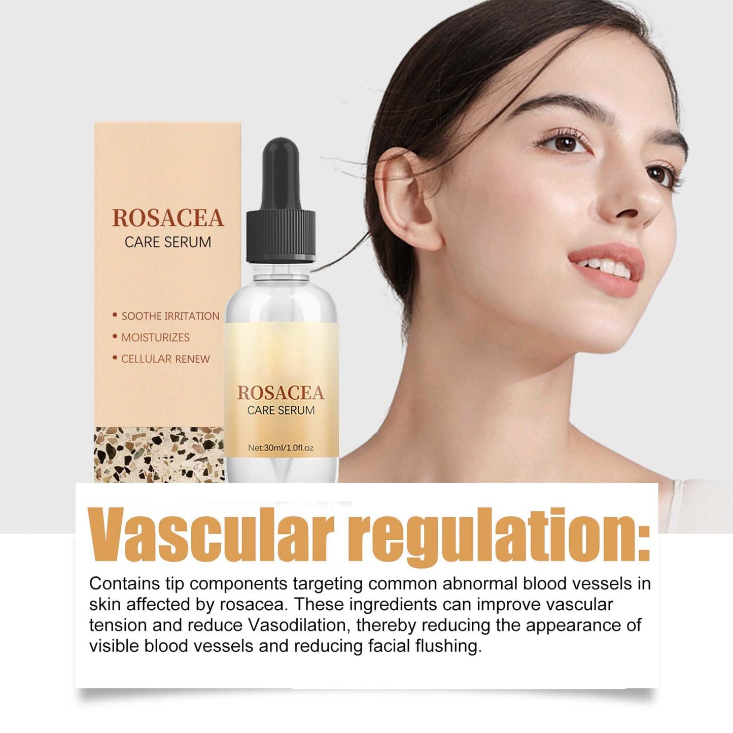 KKwoter Rosacea Face Serum Combo - Anti-Blushing & Anti-Aging with Tea Tree Oil. Moisturizes Sensitive Skin, slows down Zit & Blush Marks, Improves Elasticity. For Women & Men