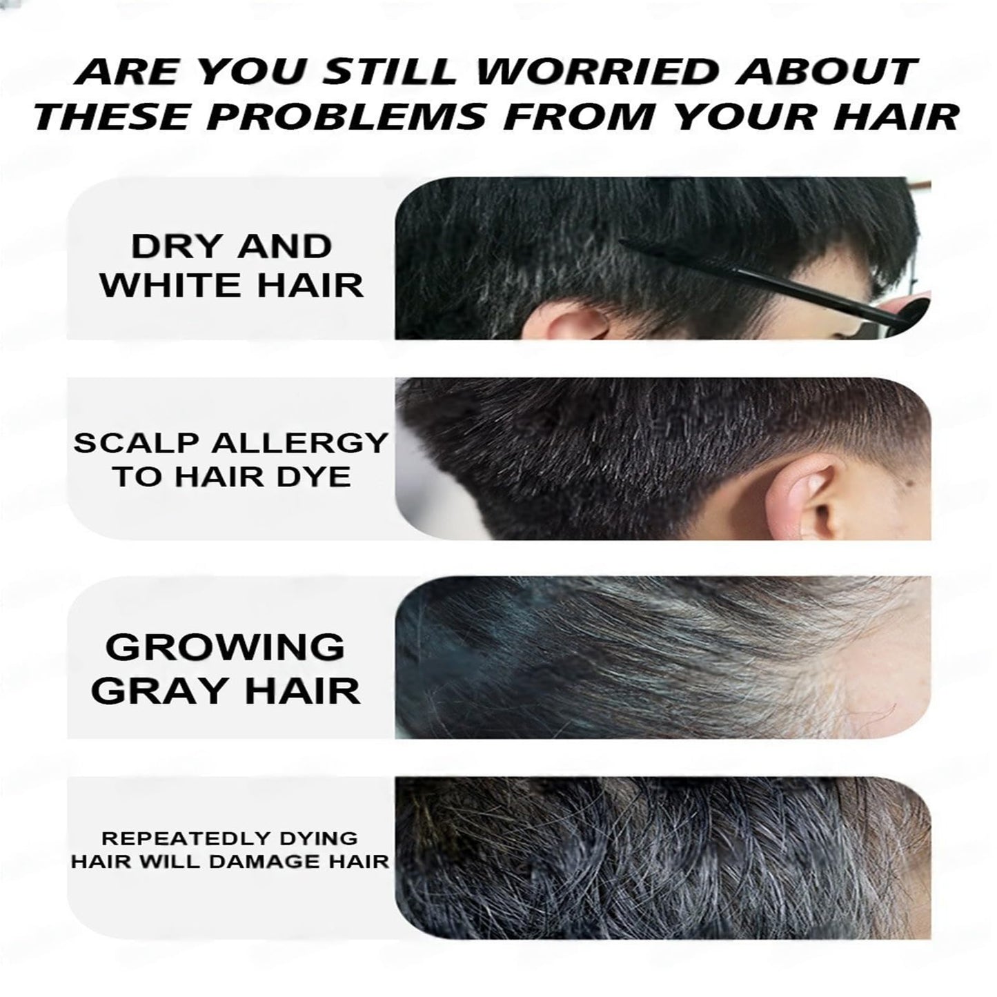 AurolaGlow Hair Dye Stick: Your Root Concealer For All,Instantly Conceal White And Grey Hair Effortless Black Root Touch - Up,Windproof And Sweatproof Formula .Suitable ForWomen And Men(Black)