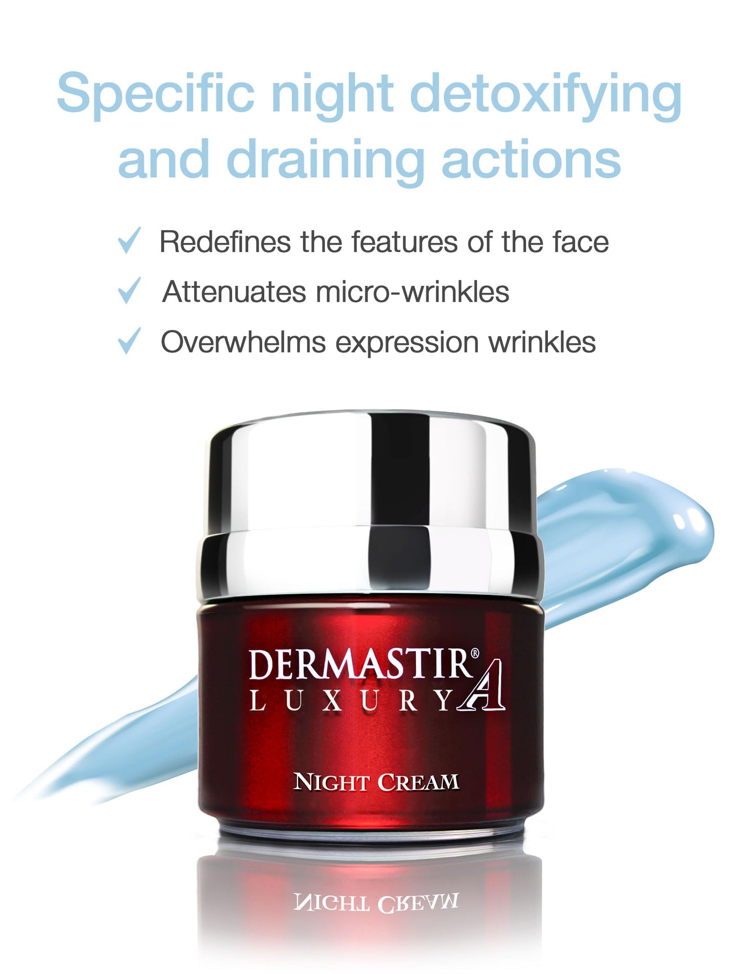 Dermastir Night Cream - Detoxifying, hydrating, regenerating, antiageing. Airless pack 50ml