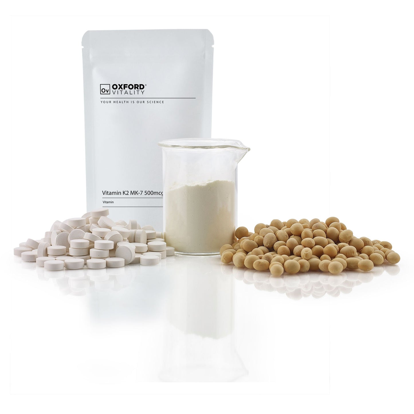 Ov OXFORD VITALITY Vitamin K2 MK-7 | High Strength 500µg Tablets for Blood and Bone Health | Oxford Vitality