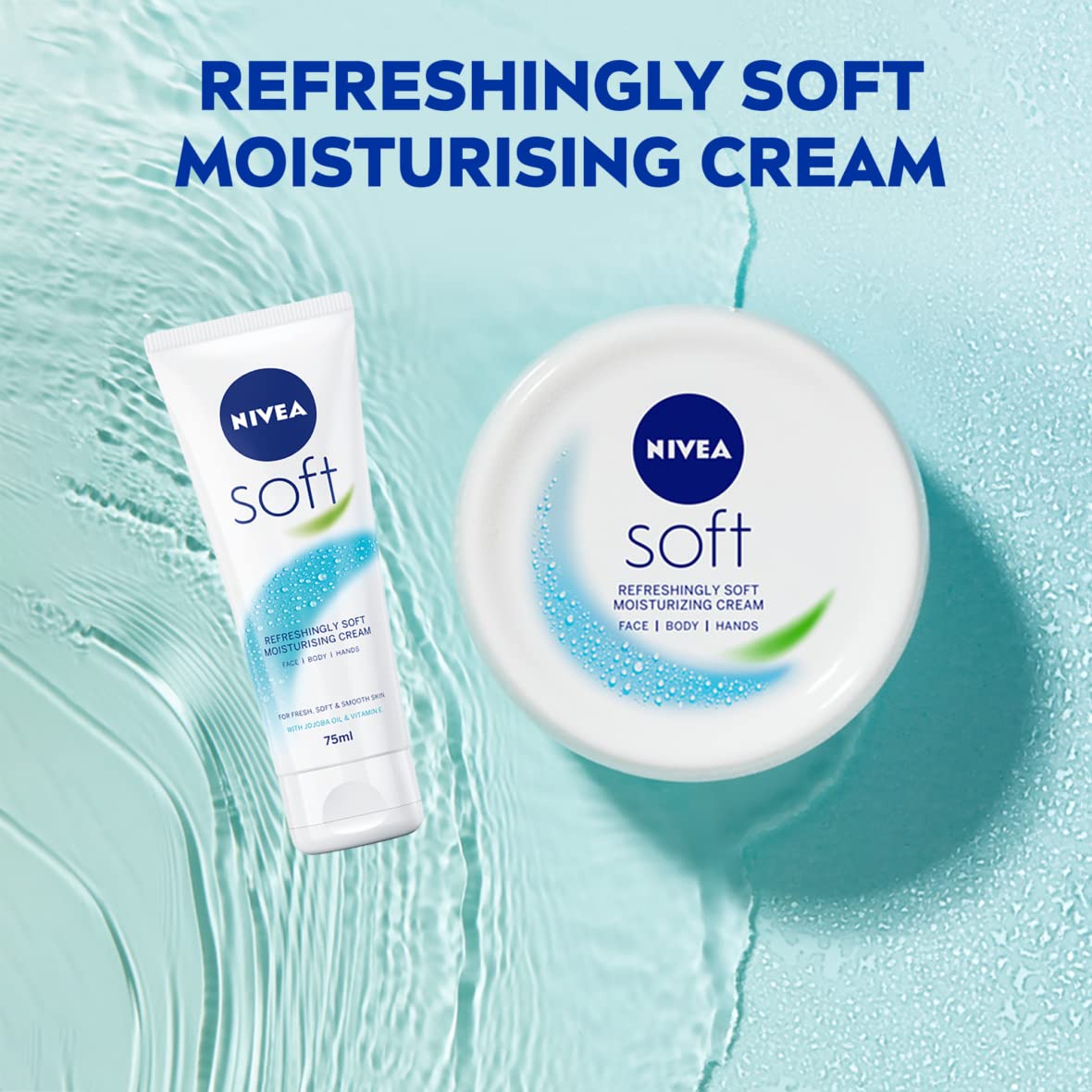 NIVEA Soft Moisturising Cream (500ml), A Moisturising Cream Face, Body And Hands With Vitamin E And Jojoba Oil, Hand Cream Moisturises Deeply, All-Purpose Day Cream