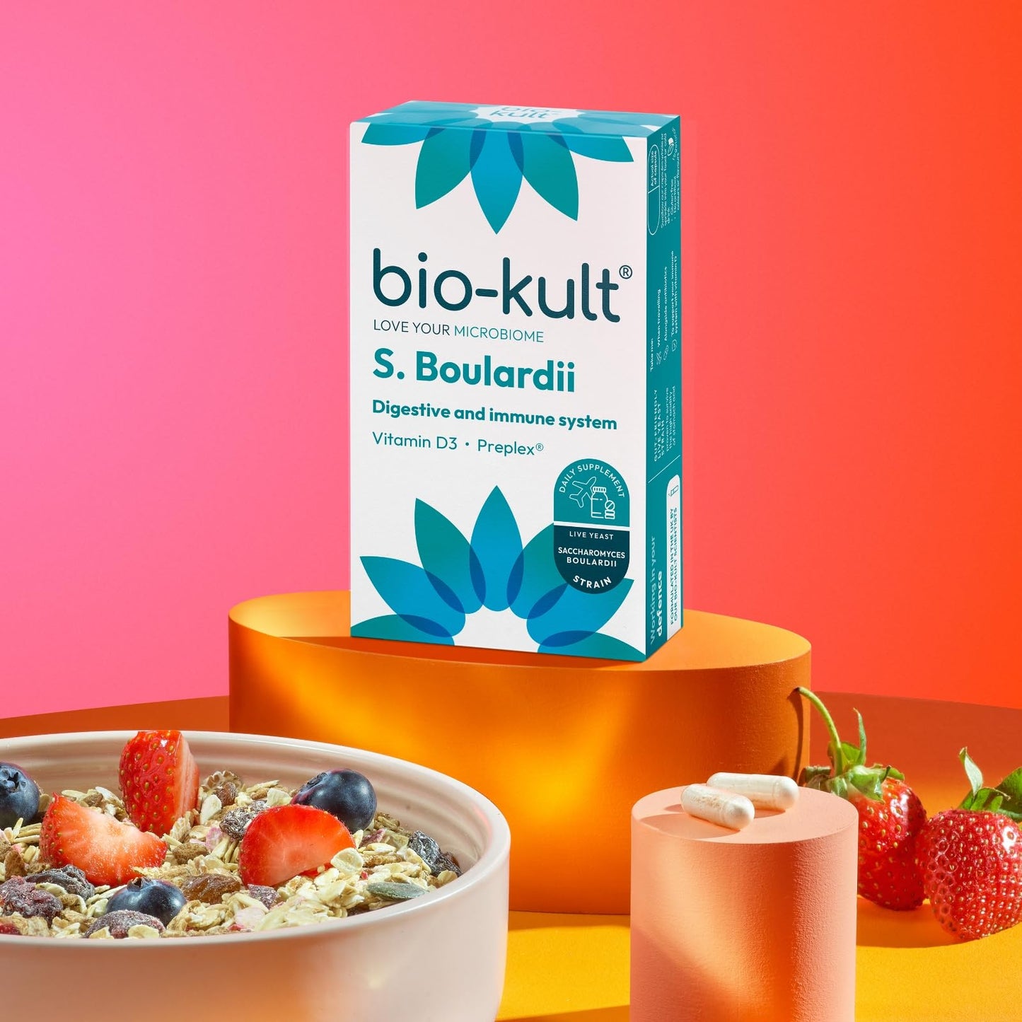 Bio-Kult S. Boulardii Probiotics - Saccharomyces Yeast - Vitamin D3 - for Immune System | Packaging May Vary