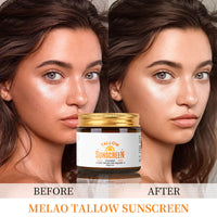 Tongyend Beef Tallow Sunscreen SPF 50+, Face Sun Cream 100% Grass Fed Tallow, Beef Tallow Natural Sunscreen for Face & Body, Beef Tallow for Skin - Sweat & Water Resistant, for Dry Sensitive Skin