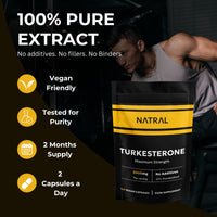 Turkesterone Supplement 5000mg - 120 Caps High Strength - Standardized to 20% Ajuga Turkestanica Extract - for Muscle and Strength - Pure Extract No Additives Or Filler