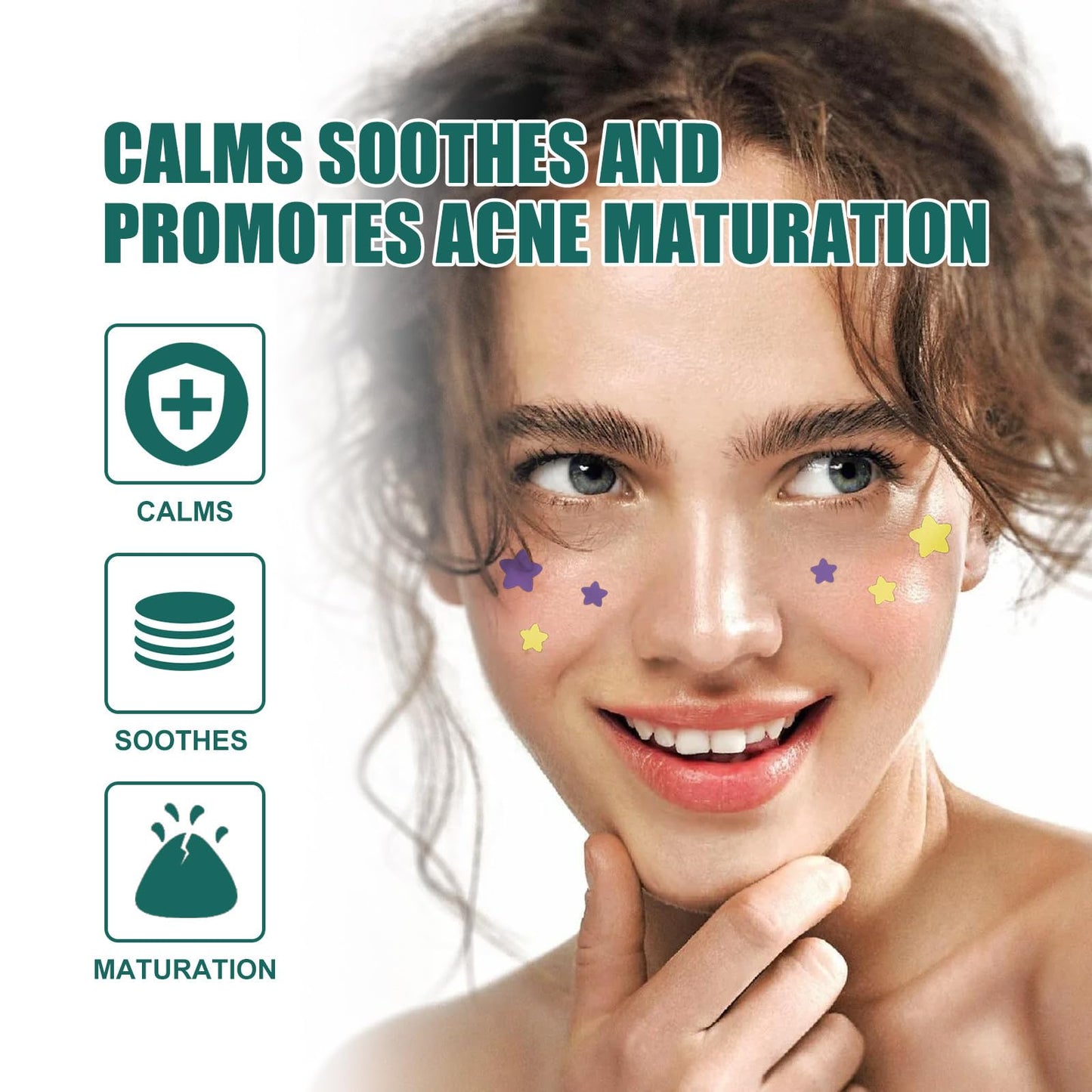 LIDOUK 12mm and 8mm spot patches, acne patches, star shaped, water-based gel patches for acne, blemishes, cyanosis, and facial acne patches (112 patches)
