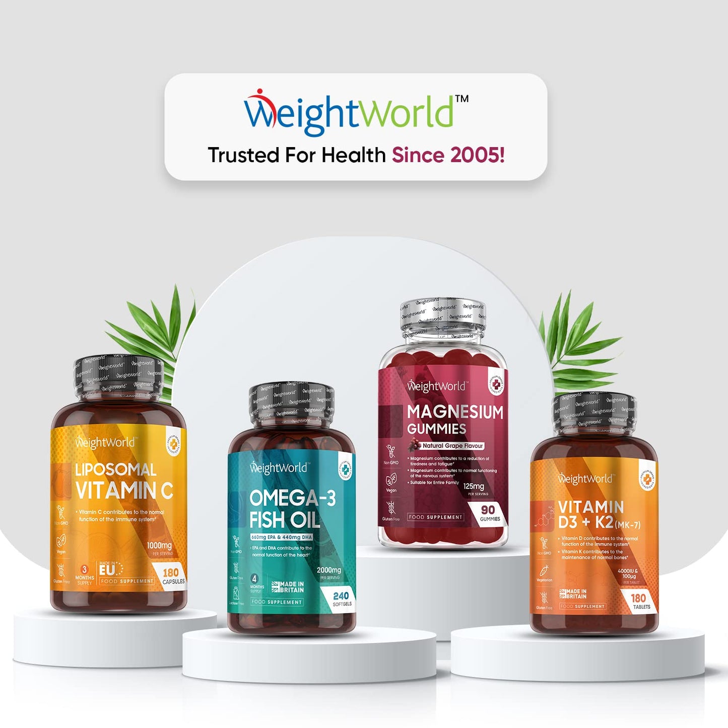 WeightWorld Magnesium Gummies - 90 Vegan Gummies - 1136mg Magnesium Citrate Offering 125mg Magnesium - for Adults & Kids (5 Years+) - Chewable Magnesium Supplements for Women & Men - 45 Days Supply -Gluten Free
