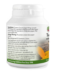 Health Leads ...Working With Nature Turmeric Capsules 1455mg with Curcumin and Black Pepper (3 Month Supply) High Strength Active Extracts | Clean British Supplements