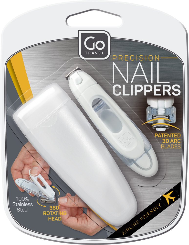 Go Travel Nail Clippers - Arc Blade for Nails & Toenails with Airline Case