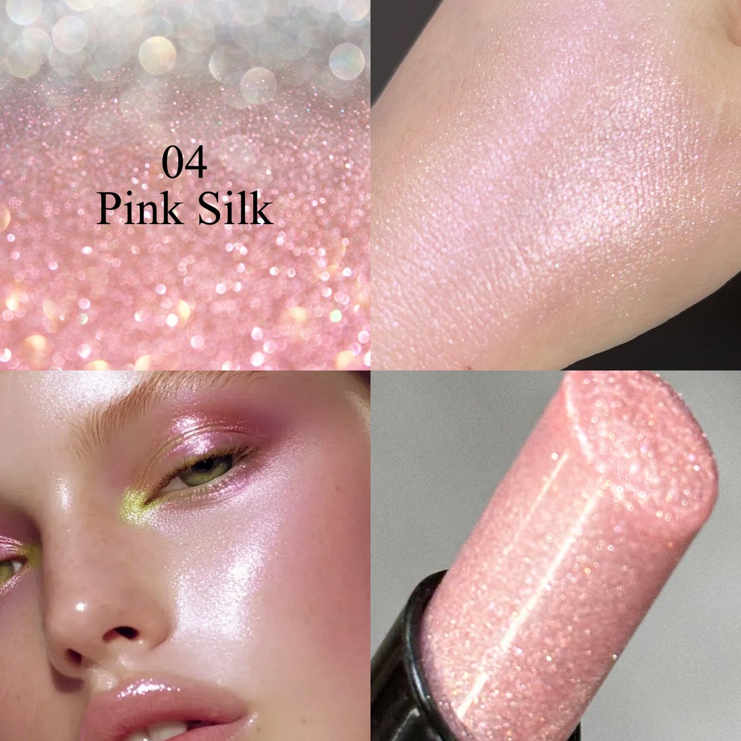 KYDA Highlighting Stick, Diamond Glitter Highlighter Makeup, Long-Lasting Wear Shimmer Eyeshadow Eye Brightener Makeup Stick for Eyes, Face and Body- 04