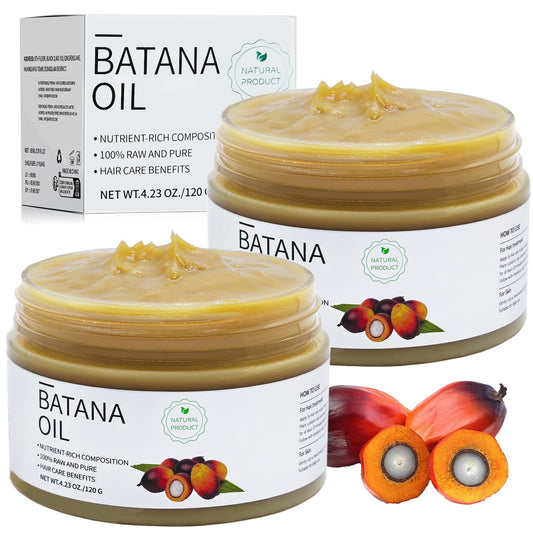 Pothenika Batana Oil for Hair Growth Dr. Sebi, 100% Raw Batana Oil from Honduras, 2Pcs Pure Natural Organic Batana Oil as Hair Mask, Reduces Hair Loss Repairs Hair Scalp(120g*2)