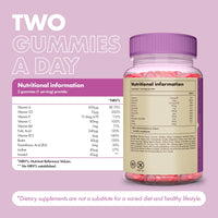 Incite Nutrition Multivitamin Gummies. 120 Strawberry Flavour Chewable Biotin Gummies. Contain Vitamins A, B6, B12, C, D3, E, Folic Acid and Zinc. 2 Month Supply of Multivitamins for Adults