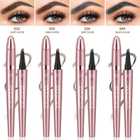 HZZYJ 2024 New Magic Eyebrow Pencil with 4 Micro-Fork Tip Long-lasting Waterproof Eyebrow Pen and Smudgeproof Brow Pen,Creates Natural Looking Defined Eyebrows(Light Brown)