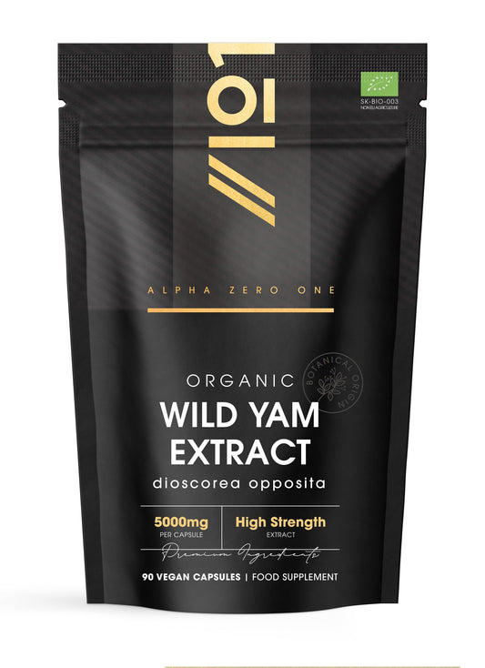 Organic Wild Yam Extract 5000mg - High Strength 10:1 Dioscorea Opposita Extract Supplement - 90 Vegan Capsules (3 Month Supply) - by Alpha01