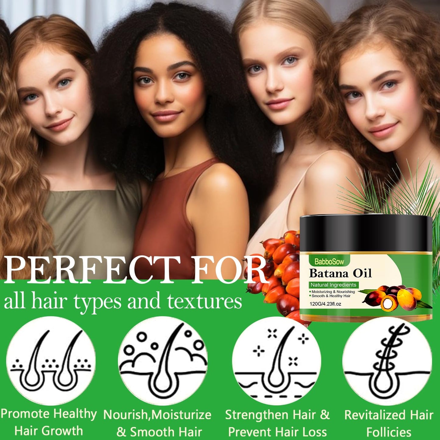 Lxitian 100% Natural Raw Batana Oil for Hair Growth, Dr. Sebi Hair Oil from Honduras, Pure Nourishment Organic, Prevent Hair Loss,Eliminates Split Ends Moisturize Scalp,Restore Hair Masks for Dry Damaged Hair