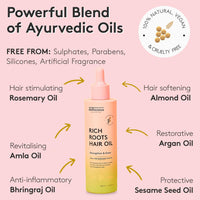 Delhicious Amla Oil & Rosemary Oil for Hair Growth - Rich Roots Hair Loss Treatment for Thinning Hair - Nourishes Dry Scalp, Brightens Dull Hair - Natural, Vegan, Ayurveda - 100ml