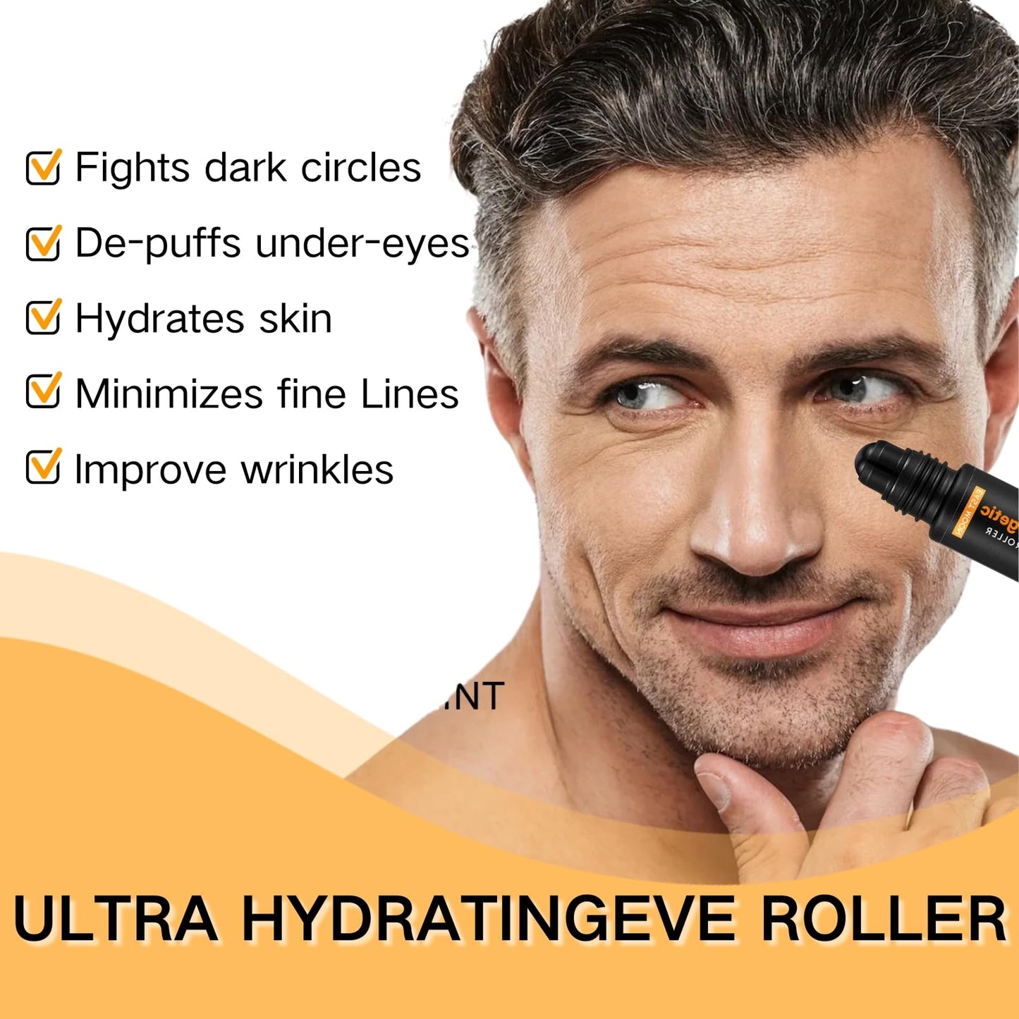 IZBEAUVO Caffeine Eye Cream,Hydra energetic Men Eye Cream Roller,Under Eye Roller for Dark Circles Lines&Puffiness,Eye Bags Remover Anti Age - instant eye tightener - Hydrating Relax Eyes Fatigue