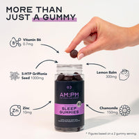 AM:PM Nutrition AM:PM Sleep Gummies, Sleep Aid with Lemon Balm, Chamomile, Zinc & Vitamin B6, 60 Gummies