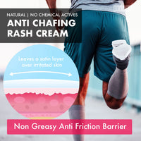 Glamza Chamois Cream GLAMZA ‘Chub Rub’ Anti Chafing Cream & Pair of Thigh Bands for Men & Women - Prevents Chaffing for Cyclists, Runners and More 50ml (Size E (62-70cm))