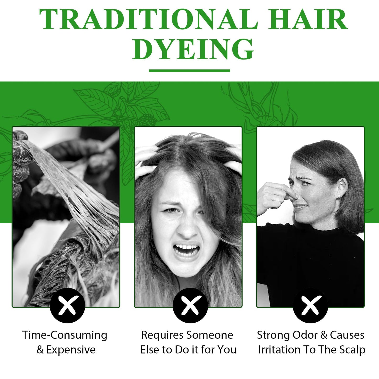 Generic 3-in-1 Herbal Hair Dye Shampoo, Herbal Hair Dye Shampoo Deeply Nourishing, Natural Brown Hair Color Solution for Women & Men