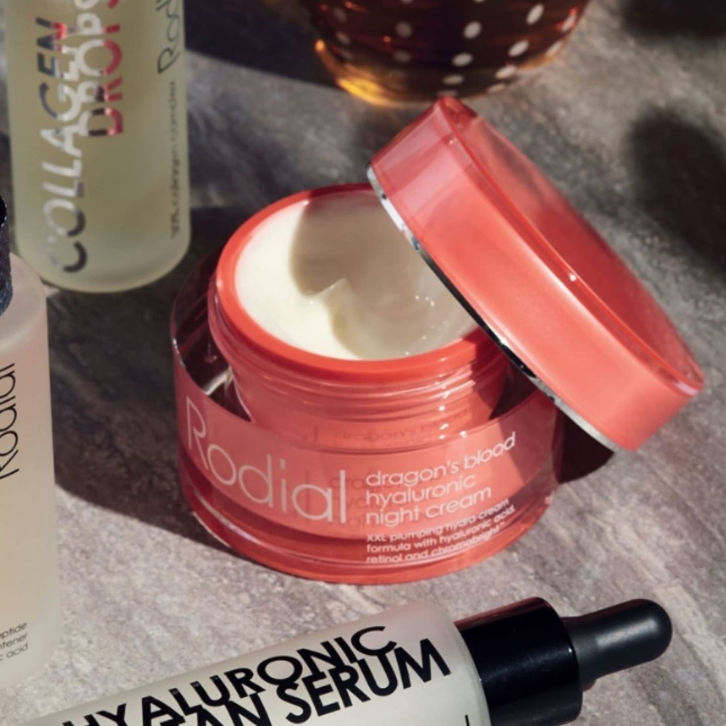 Rodial Dragon's Blood Hyaluronic Night Cream 50ml – Anti-Aging Night Cream with Hyaluronic Acid, Hydrating & Plumping Formula