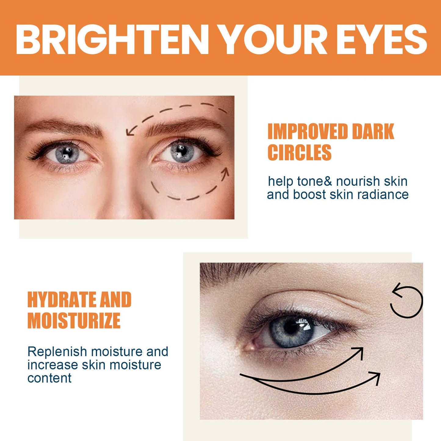 NatrLuxe Vitamin C Eye Cream Stick,Under Eyes Cream For Dark Circles And Puffy,Glow Balm, Lift The Skin Around The Eyes & Tighten Eye Bags, Firming Stick For All Skin Types, Women/Men