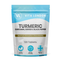 Turmeric Tablets 4000mg with Circumin, Black Pepper & Ginger | 360 High Strength Vegan Turmeric Tablets (Not Capsules or Powder) | 6 Month Daily Supply | Turmeric Supplement | Made in UK