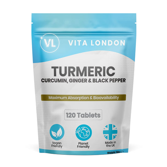 Turmeric Tablets 4000mg with Circumin, Black Pepper & Ginger | 360 High Strength Vegan Turmeric Tablets (Not Capsules or Powder) | 6 Month Daily Supply | Turmeric Supplement | Made in UK