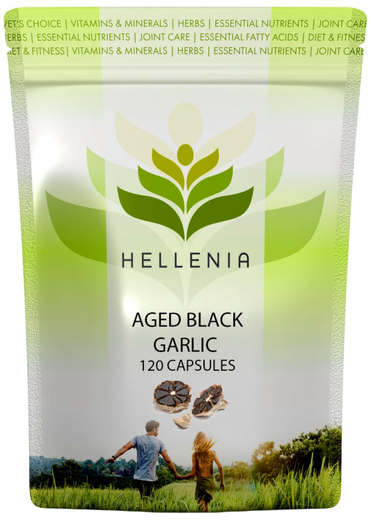 Hellenia Aged Garlic 12,000mg | 120 Capsules | Antioxidant and Cholesterol Support | Vegan and Gluten Free