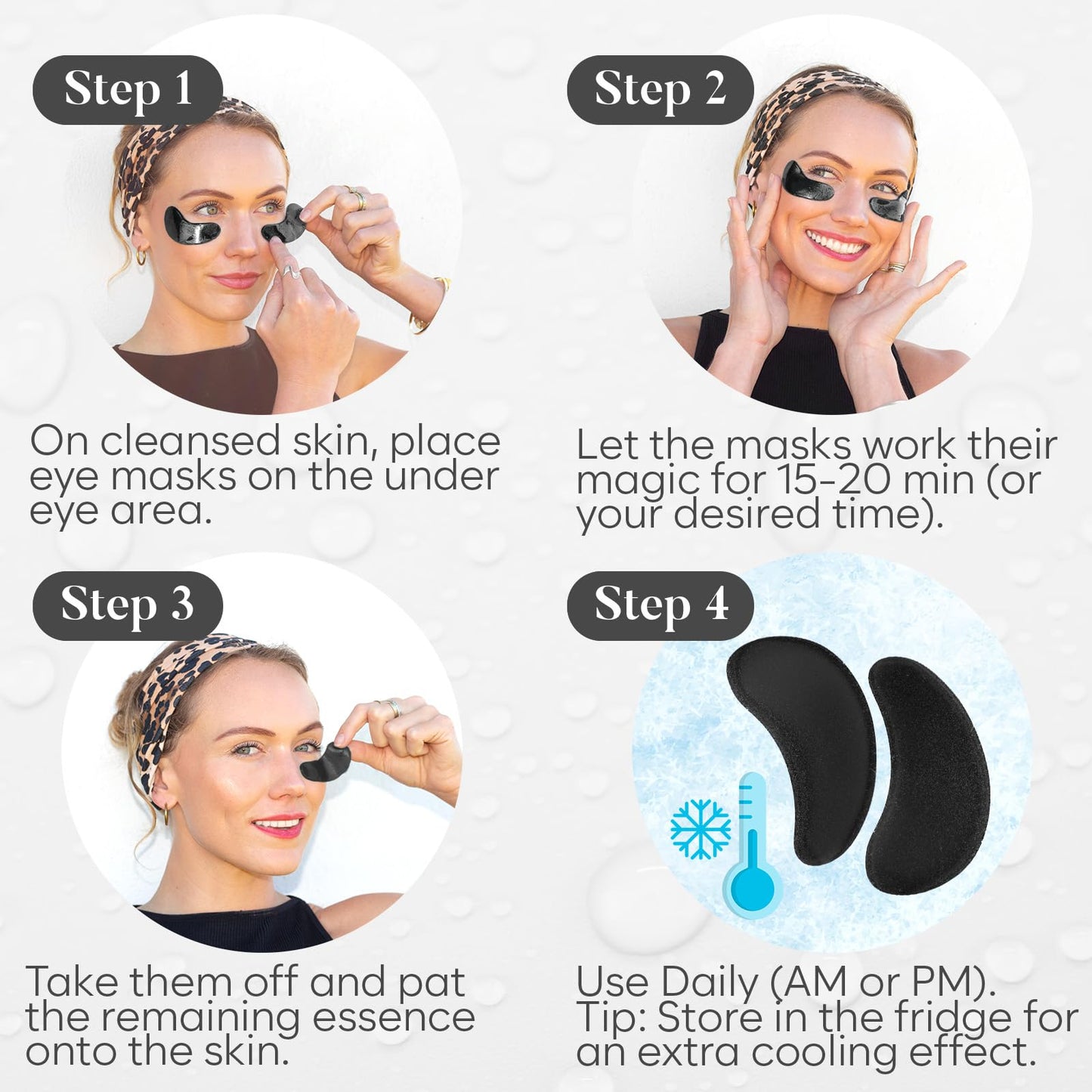 BLOOMORA Under Eye Gel Patches - Snail Mucin Under Eye Patches for Puffy Eyes & Dark Circles - Hyaluronic Acid + Collagen Gel Pads for Reducing Appearance of Puffiness & Hydration - 30 Pairs