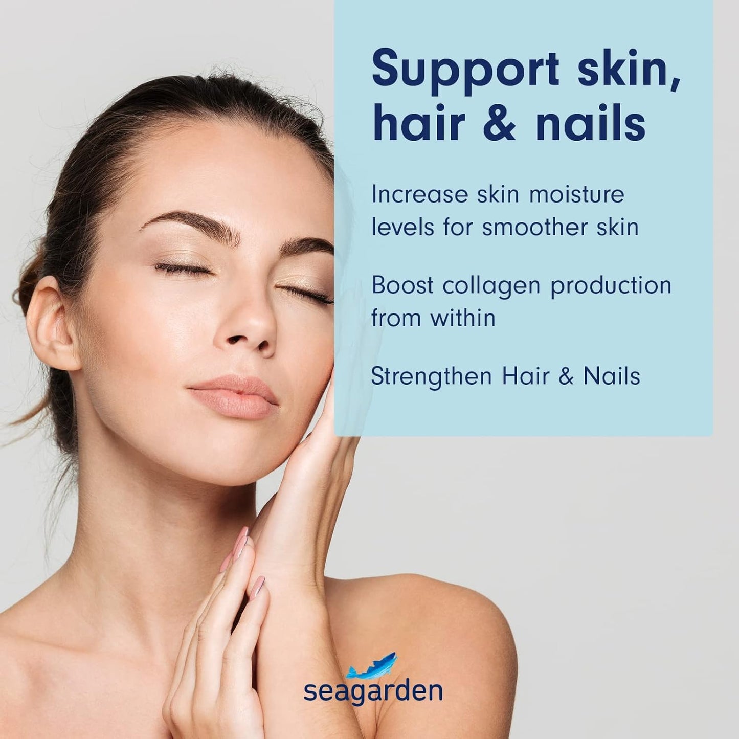 Seagarden Marine Collagen Powder + Vitamin C | Collagen Peptides Powder (Type I & III) | Wild-Caught Arctic Cod | Collagen Supplements| Skin, Hair, Nails, I Strawberry Taste I 150g