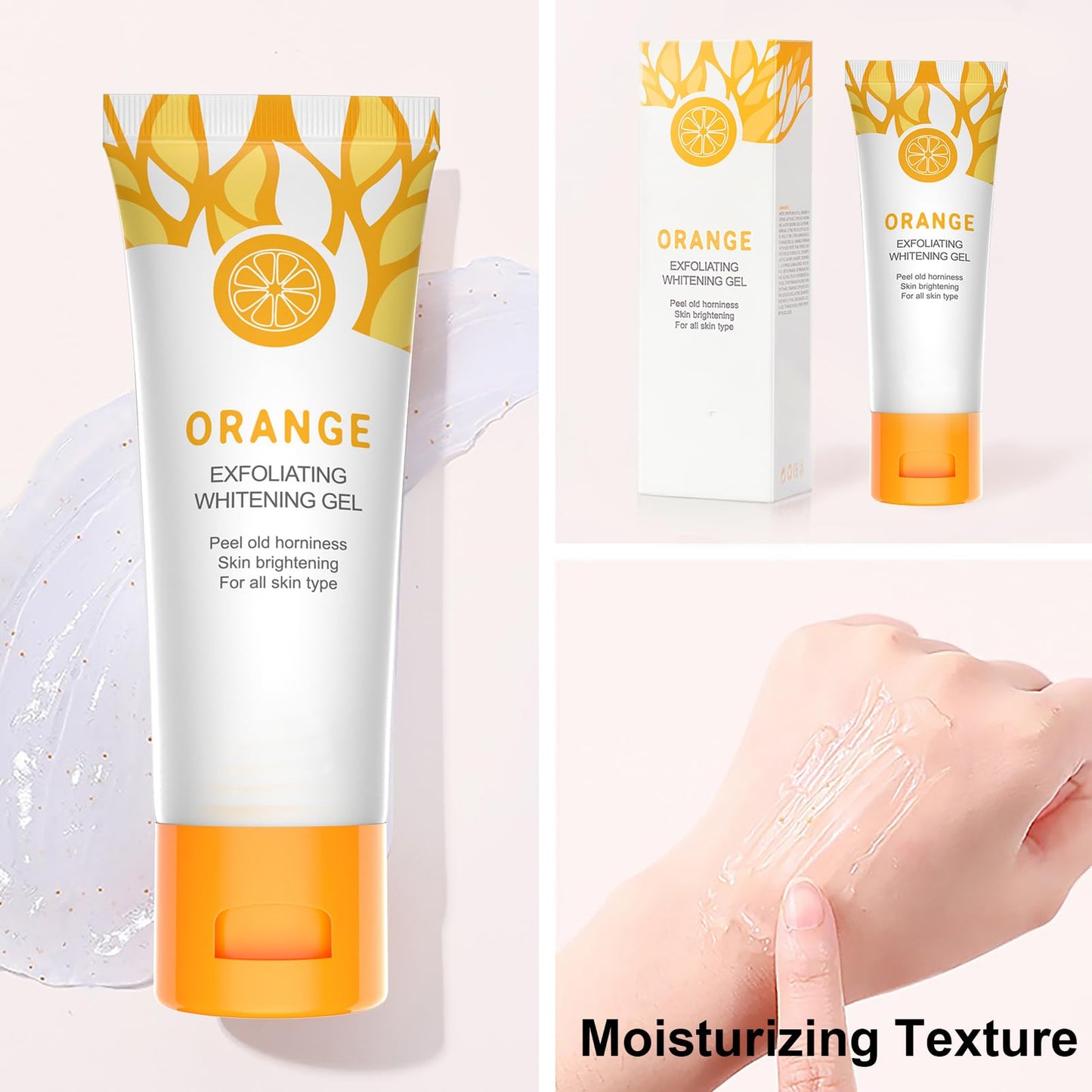 DMQ Orange Face Scrub Exfoliator,Acne Exfoliating Face Scrub,Pore Facial Scrub,Remove Blackhead & Smooth Skin Tone,Face Scrub for Men & Women,Vitamin C Body Scrub for Dull Skin,Arm & Back & Leg-50g