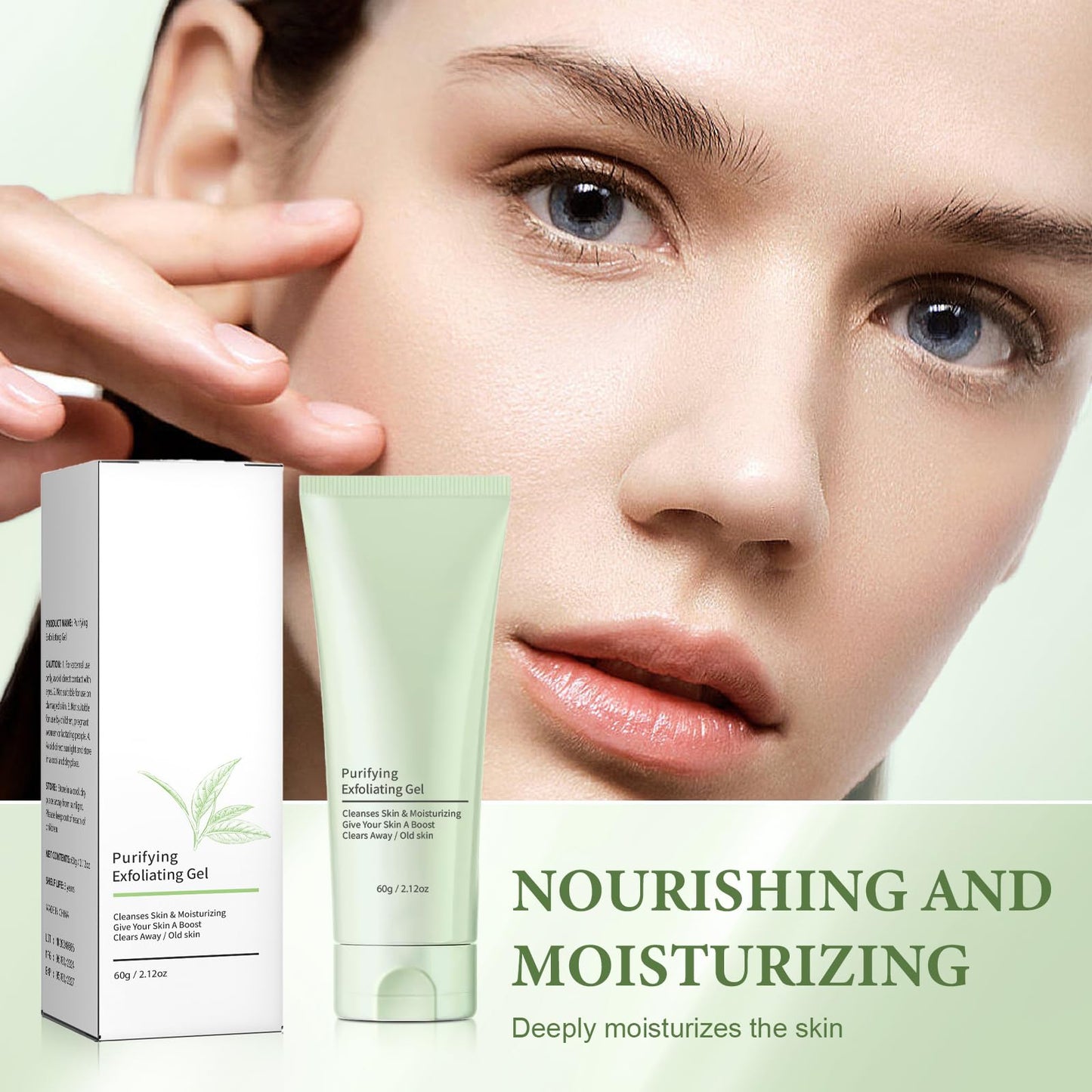 Purifying Exfoliating Gel Pore-Shrinking, Moisturizing Skin Cleanser, Exfoliating Gel Efficient for Removing Aging Keratin and Impurities, Purifying Enzymes Exfoliating Gel for Home and Travel Use